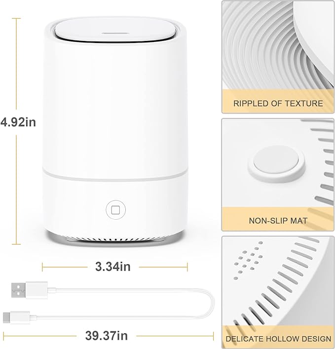 Essential Oil Diffusers for Home with USB Cord, 150ml Aroma Humidifier for Office, Water Shortage Protection, 7 Color LED Lights White Scent Mist Dorm Room Essentials Aromatherapy Ultrasonic