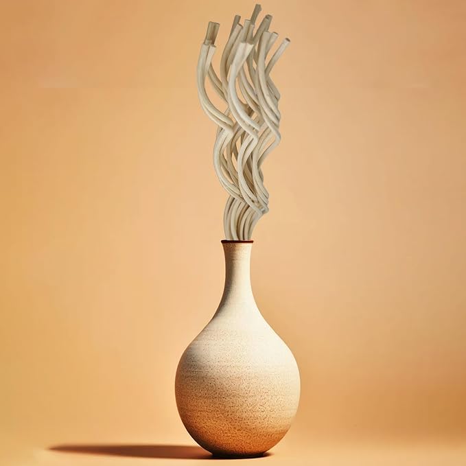 20PCS 11 inch Wavy Reed Diffuser Sticks, Rattan Fragrance Refill Sticks for Home and Office Aromatherapy (Wood)
