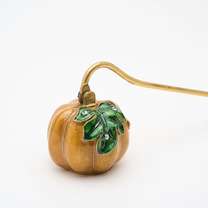 Vintage Pumpkin-Shaped Candle Snuffer, Hand-Painted Metal Candle Extinguisher with Non-Slip Handle, Artistic Floral Candle Tool for Home Decor (Pumpkin)