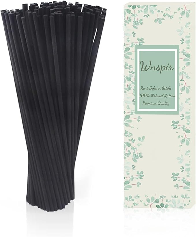 Reed Diffuser Sticks-Diffuser Reeds- Natural Rattan Reed Sticks Set-Aromas Set for Home Fragrance (Black Color 9inch)