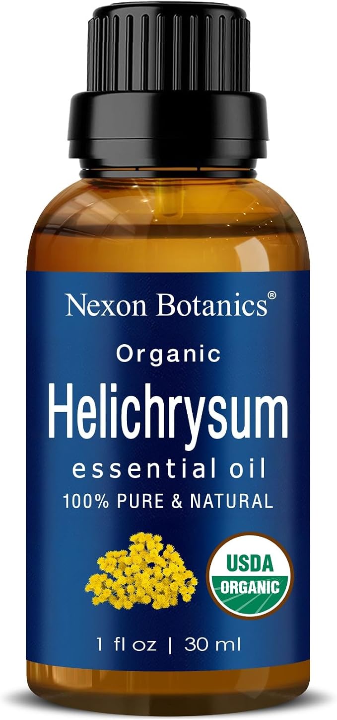 Organic Helichrysum Essential Oil 30 ml - Pure, Natural Oils for Aromatherapy, Diffusers, DIY, Candle and Soap Making Scent - Nexon Botanics