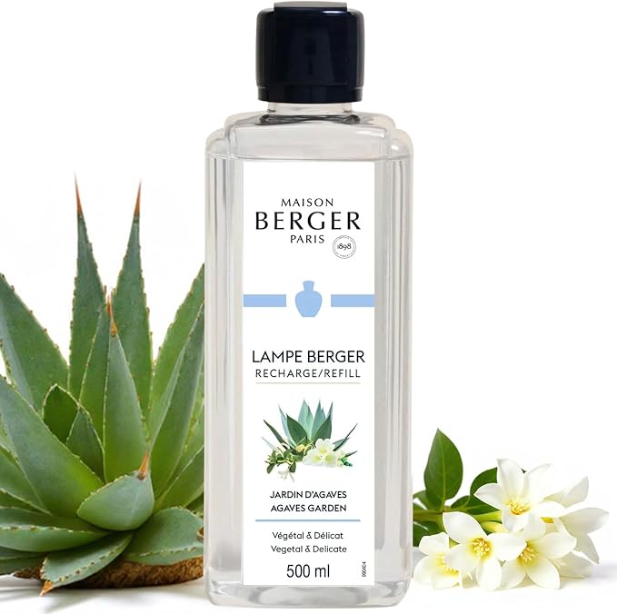 MAISON BERGER Lampe Berger Refill, 500 ml, Agaves Garden | Catalytic Lamp Fragrance Refill, Helps Neutralize Odors, ~80 h Fragrance Diffusion, Made in France