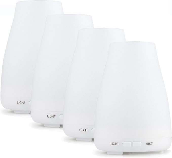 EcoGecko 4 Diffuser Units, Aromatherapy Essential Oil Diffuser, Aroma Oil Diffuser with Color Changing LED Lights