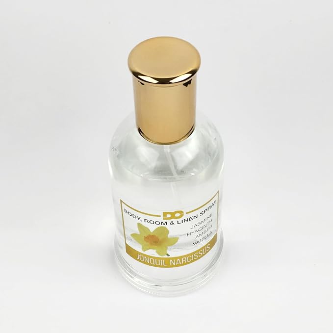 Daniella's Candles Jonquil Narcissus Body Room and Linen Spray, Perfume Natural Body Mist & Room Spray, Long lasting Fragrance, 100ml/3.4oz