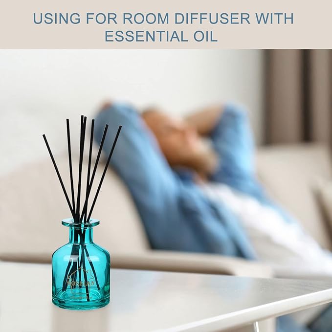 HOSSIAN 50pcs Reed Diffuser Sticks - Wood Rattan Reed Sticks - Essential Oil Aroma Diffuser Sticks - Spa Aromatherapy - Black - 7.87"/20cm