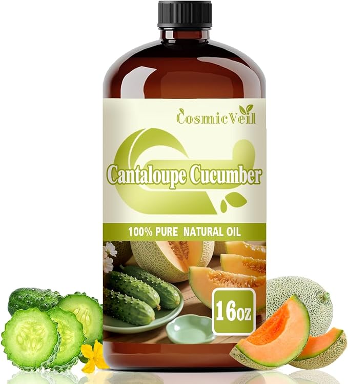 Cucumber Melon Essential Oil for Aroma Diffuser,Humidifier,Home Fragrance,Cleaning,Body Care,Massage,Yoga,DIY Candle,DIY Soap CosmicVeil（Cucumber Melon，16 Fl Oz (Pack of 1)）