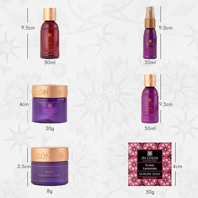 Spa Ceylon SLEEP HOME SPA SET | Body Care Set & Mini Travel Bag | Organic Self-Care Set | Vegan | Holiday Gift Set