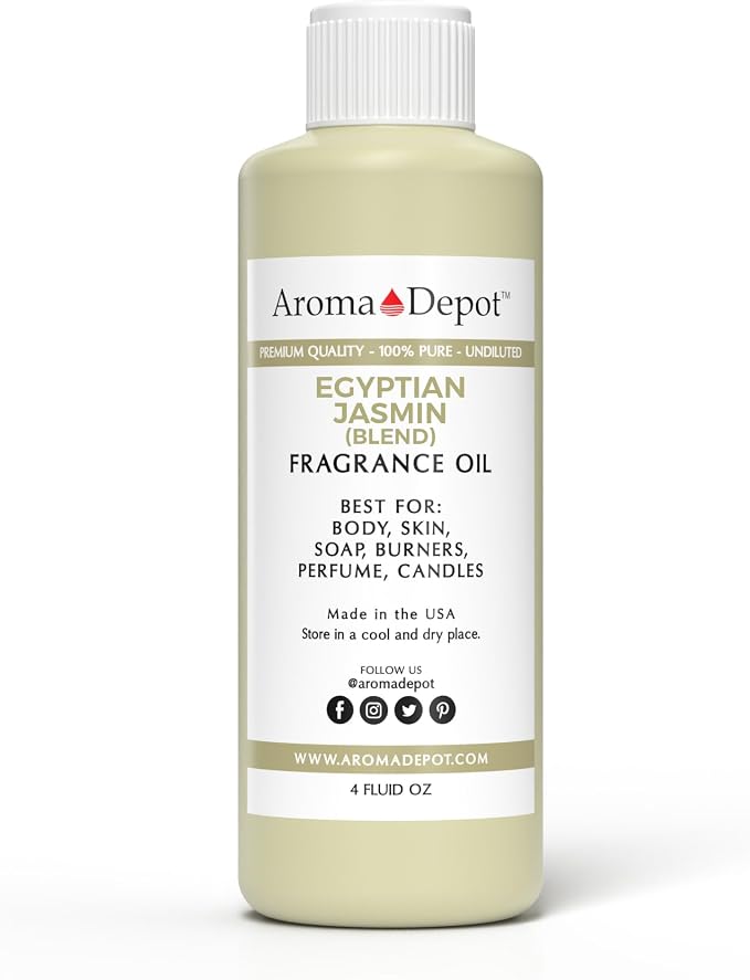 Egyptian Jasmine 4 oz. Fragrance Oil I Perfume I Skin Oil I Scented Oil. DIY Projects Such as Candles, Bath Bombs, Body Butters, Creams & Lotions. Few Drops in The Diffuser, Burners, or Warmers.