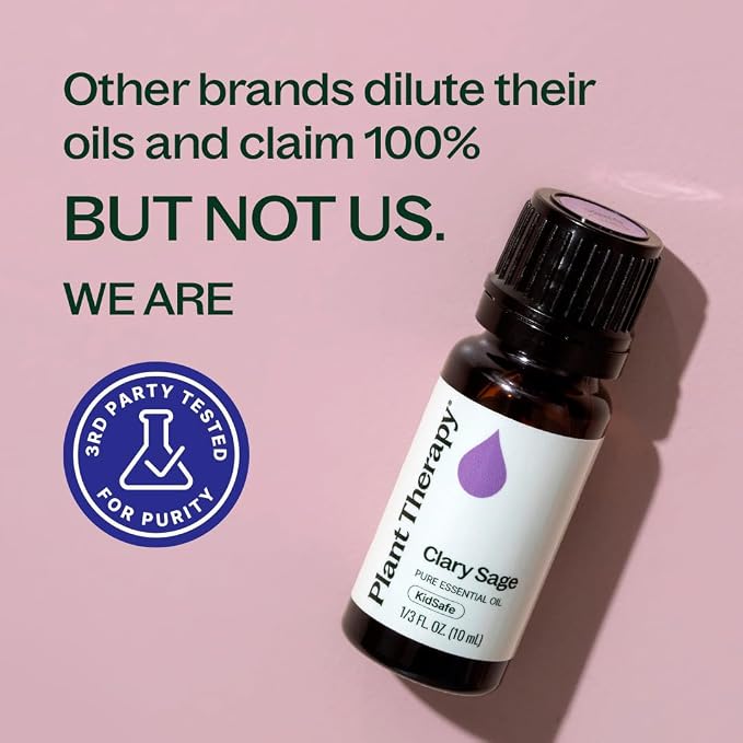 Plant Therapy Clary Sage Essential Oil 100% Pure, Undiluted, Natural Aromatherapy, Therapeutic Grade 10 mL (1/3 oz)