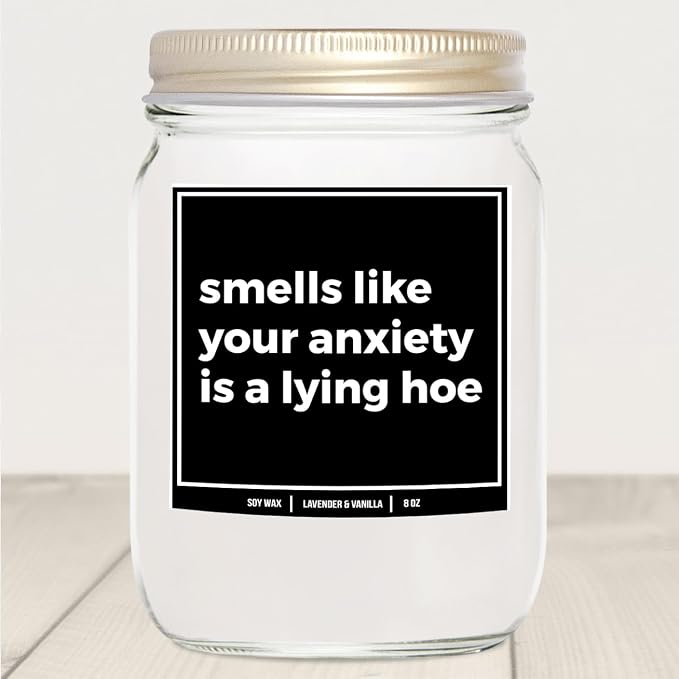 You Nique Designs Anxiety Gifts, Mental Health Relax Candle 8oz, Calming Candles for Anxiety - Relaxing, Thoughtful Present, Uplifting Gifts for Someone with Anxiety (Eucalyptus & Spearmint)