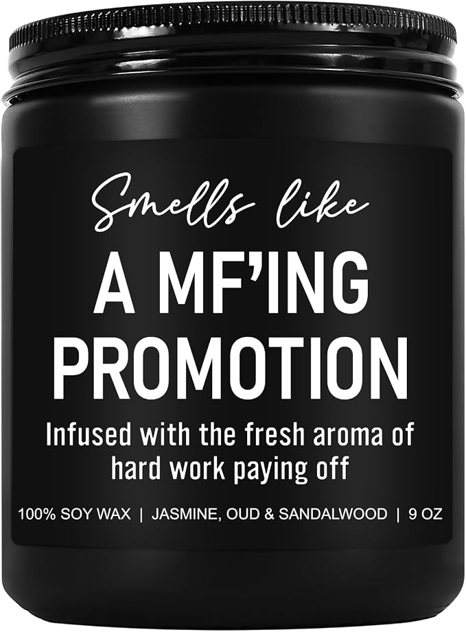 Younift Funny Scented Candles, Promotion Gifts for Women, Men - Congratulations on Your Promotion, New Job Gifts - Job Promotion Decorations - 9 oz