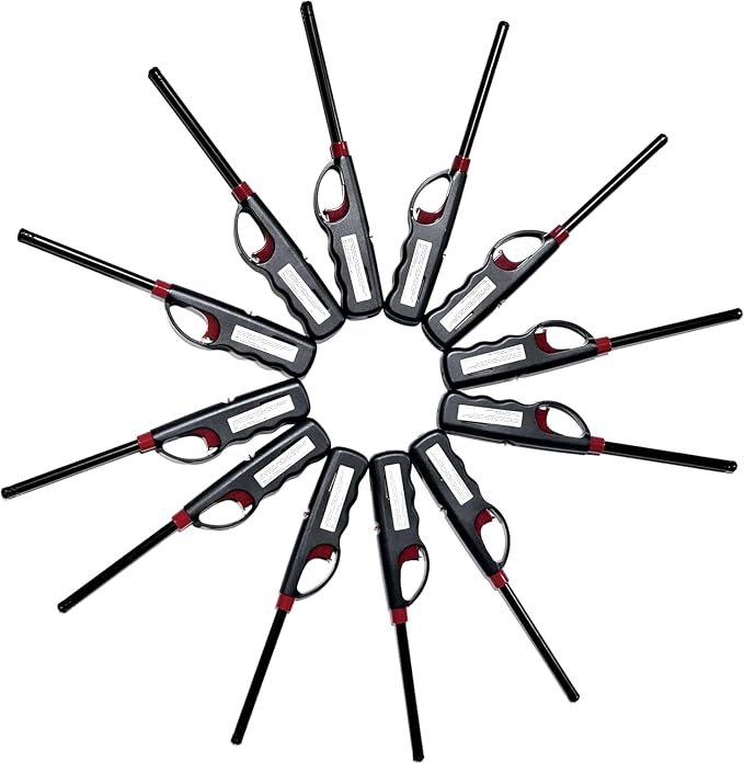 12-Pack BBQ Grill Lighter Casings Refillable Butane Gas Candle Fireplace Kitchen Stove Long