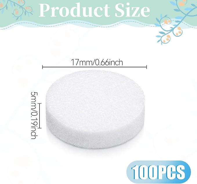 100 PCS Car Air Freshener Refill Felt Pads White Unscented Essential Oil Perfumes Refill Pads Car Air Fresheners Clip Cars Diffuser Airs Fresheners Replacement Pad for Custom Fragrance Cars Use(17 mm)