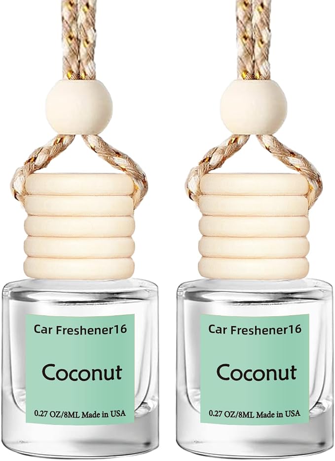 Hanging Car Air Freshener, Long Lasting Scent, Cute Air Fresheners for Women, 2 Pack Non-Toxic Essential Oil Diffuser, Made in USA