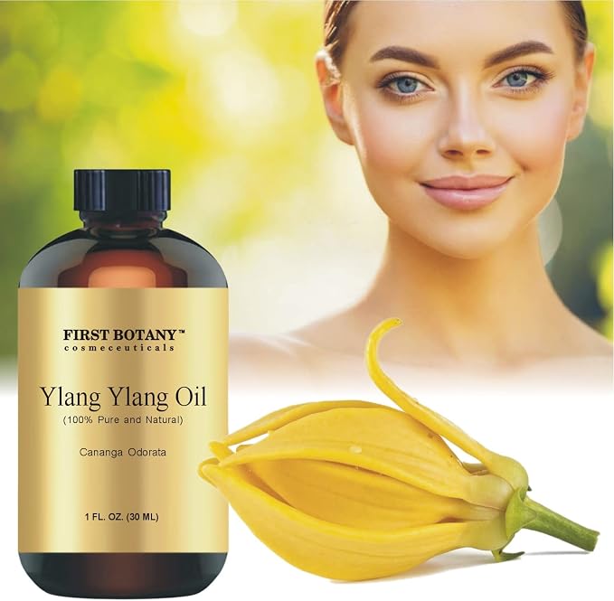 First Botany, 100% Pure Oil Ylang Ylang Oil - Premium Ylang-Ylang Essential Oil for Aromatherapy, Massage, Topical & Household Uses - 1 fl oz