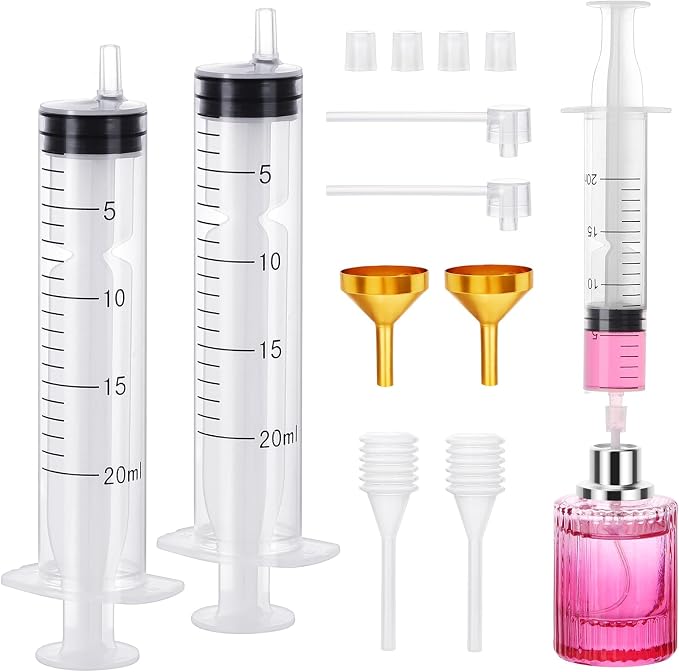 Segbeauty 8pcs Perfume Refill Pump Tools, 20ml 0.68oz Large Perfume Extractor, Perfume Dispenser Transfer Tools Kit, Funnel Dropper Cosmetic Dispenser Refill Set for Travel Refillable Cologne Atomizer
