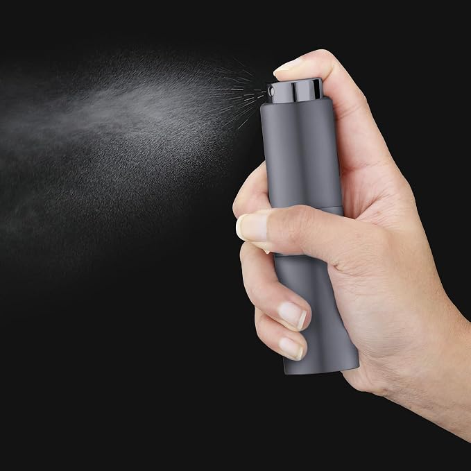 Cologne Travel Bottle 20ml - Large Size Perfume Atomizer Refillable for Men - Pocket Empty Fragrance Sprayer for Refill - 0.67oz Portable Twist Spray Sample Container for Purse Grey