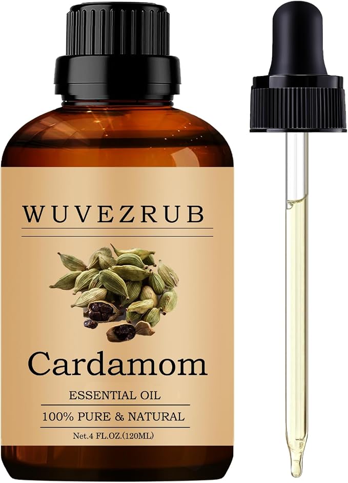 Cardamom Essential Oils, 120ML Pure and Natural Essential Oil for Aromatherapy Diffuser - Cardamom / 4 Fl Oz