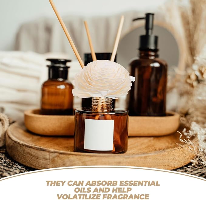 FOMIYES 2pcs Diffuser Flowers, Natural Reeds Flower Refill Replacement Fragrance Diffuser Set Essential Oil Aroma Diffuser Sticks with Rope for Home Decor