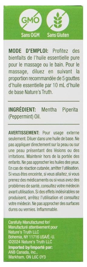 Nature's Truth Essential Oil, 100% pure Peppermint Oil, 1 Count