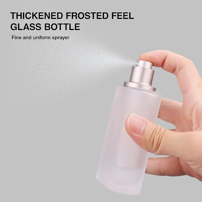 Frosted Glass Perfume Bottles Empty Refillable, 100ml /3.4oz Atomizer Sprayer, Cologne Bottles Empty with Perfume Dispenser