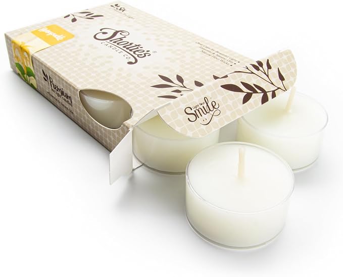Pure Honeysuckle Premium Tealight Candles - Highly Scented with Essential & Natural Oils - 6 White Tea Lights - Beautiful Candlelight - Made in the USA - Flower & Floral Collection
