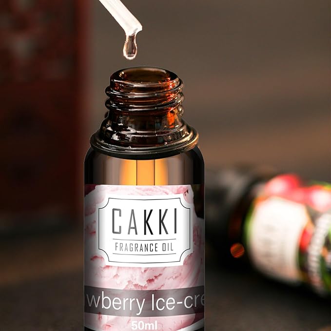 Essential Oils for Diffusers for Home, Scent-Strawberry Ice-Cream Large Size 50ml, Cakki Fragrance Oils, for Candle Making, for Soap Making, Diffuser Oil Scents