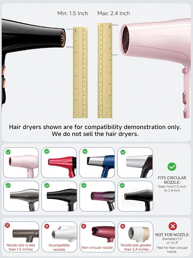 meborll Hair Diffuser, Diffuser Attachment for Hair Dryer, Hair Diffuser for Curly Hair, Universal Diffuser for 1.5-2.4" Hair Blow Dryer Long Thick Curly Wavy Hair, Hair Attchment for Women, Black