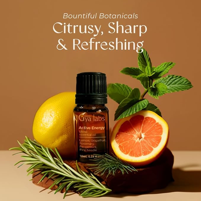 Energy Essential Oils for Diffuser & Sleep Oils for Diffuser Set - Aromatherapy Grade Essential Oils Set - 2x0.34 fl oz - Gya Labs