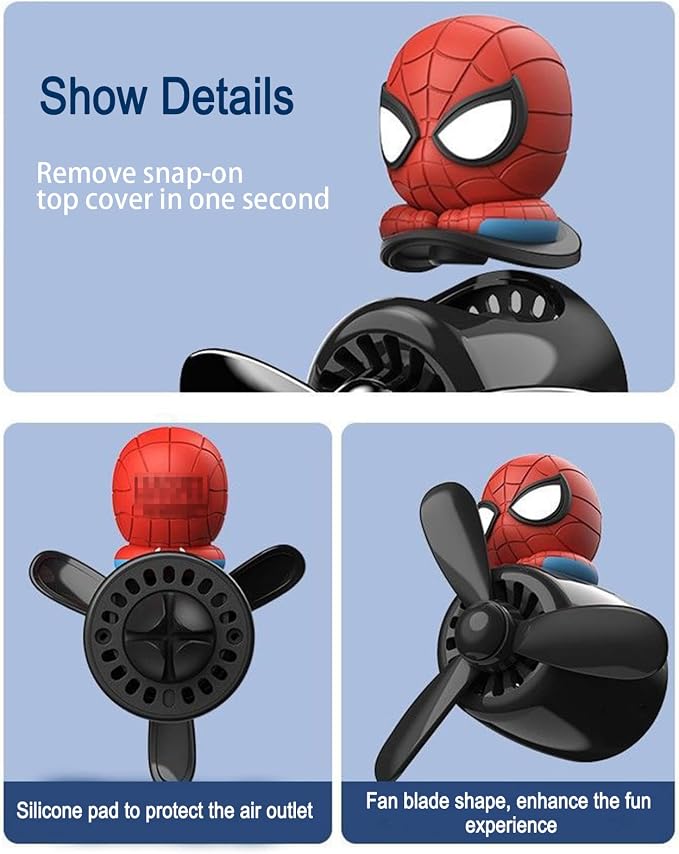Car Air Fresheners,Cute Cartoon Pilot Car Diffuser Outlet Fan Air Diffuser for Car Vent Perfume Automotive Decoration 1pcs