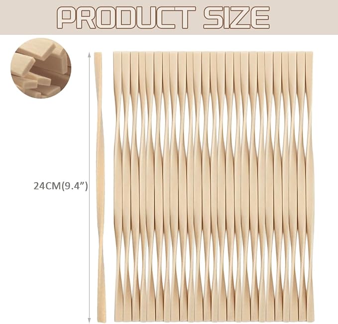 25PCS Volatile Sticks Reed Diffuser Sticks 7mm x 9.45 Inch Twisted, Natural Aroma Essential Oil Refill Replacement for Home Fragrance, Artistic Shape for Larger Air Contact