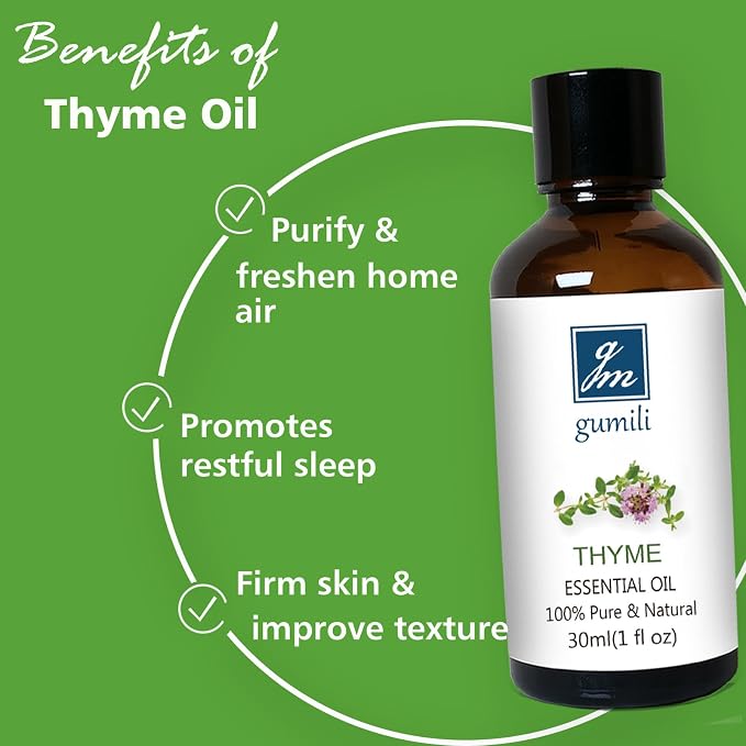 GM Gumili Thyme Essential Oil, 100% Pure Undiluted, 30ml/1 oz