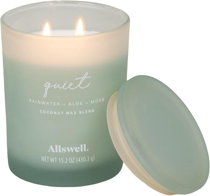 Frosted Scented 2 Wick Candles AW (Quiet (Rainwater + Aloe + Moss))