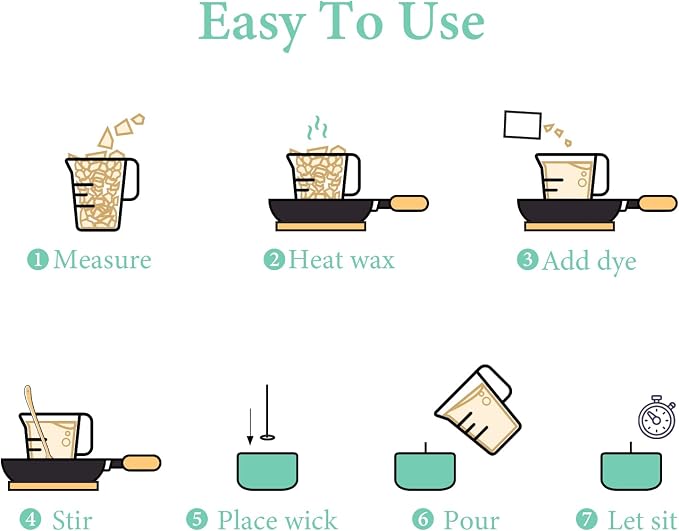 SAEUYVB Soy Candle Wax for Candle Making - Natural Soy Wax Flakes 5 lbs Bag, 20 Cotton Candle Wicks, 20 Wick Stickers & 2 Centering Devices