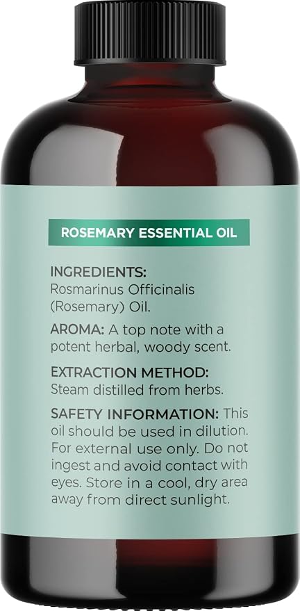 Refreshing Set - Pure Rosemary Essential Oil & Castor Oil for Hair, Skin, Nails, Eyebrows & Dry Scalp