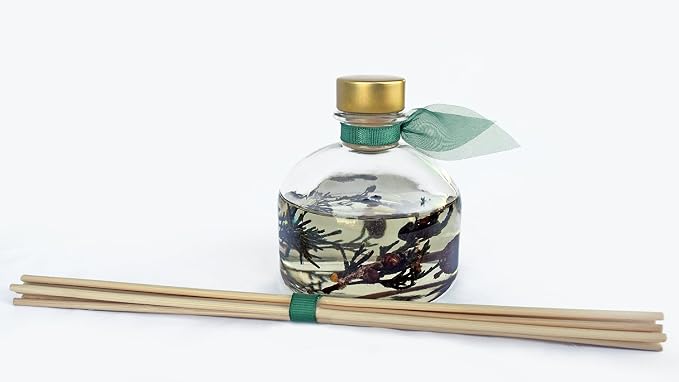 Reed Diffuser Set, Winter Forest Pine Scented Oil Diffuser with Sticks, Home Fragrance Accessories for Bathroom Shelf Decor, Aroma Diffusers for Home or Office Desk, USA Made