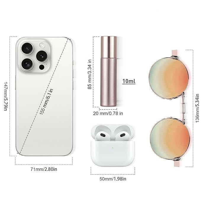 8Pcs 10ml Essential Oil Roller Bottles, 1/3 oz Refillable Roll On Vials with Funnels, Small Glass Containers with Stainless Steel Ball for Perfumes Aromatherapy Liquid, Matte Rose Gold