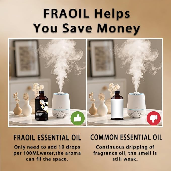 Coconut Vanilla Essential Oil, Coconut Vanilla Oil 4 Fl Oz 120ML for Diffuser Humidifier Yoga Cleaning DIY Candle Soap Making Essential Oils