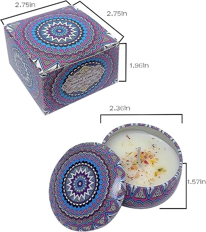 Lavender Scented Candles, Aromatherapy Candles for Home, Long Burn Scented Candles with Lid, Sustainable Use of Tin Boxes