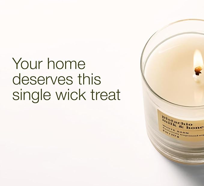 Bath & Body Works Single Wick Candle, Pistachio Milk & Honey Candle, Long-Lasting Burn Up to 45 Hours, Exclusively Fragranced Soy Wax Blend, 8 oz - 2 Pack