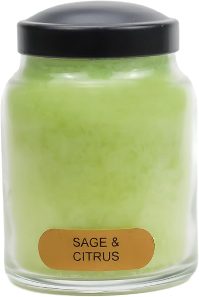 A Cheerful Giver - Sage & Citrus Baby Scented Glass Jar Candle (6oz) with Lid & True to Life Fragrance Made in USA