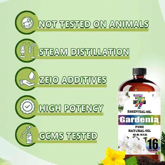Gardenia Essential Oil, Gardenia Oils, for Diffuser, Humidifier, DIY Candles, Soap, Home, Office, Gift, Essential Oil, GV77ZF Gardenia Fragrance Oil - 8 fl oz (240 ml)