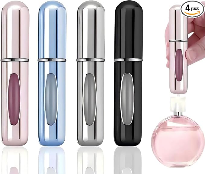 4 Pcs Perfume Travel Refillable, 5ml Travel Perfume Bottle Refillable, Atomizer Sprayer For Perfume, Perfume Atomizer For Essentials For Men & Women, Perfect For Pockets