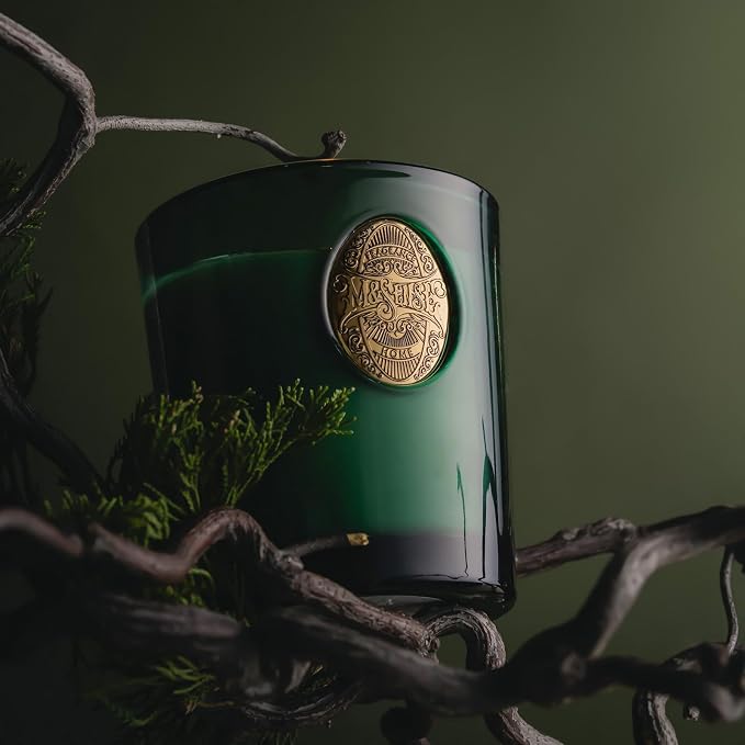 M&SENSE Natural Soy Candle | Eucalyptus Cedarwood& Emerald Green | 9.2 oz, 50H Burn Time | Luxury Scented Candle for Relaxation, Gifting, Home Décor | Ideal for Bedroom, Office, Party Ambiance