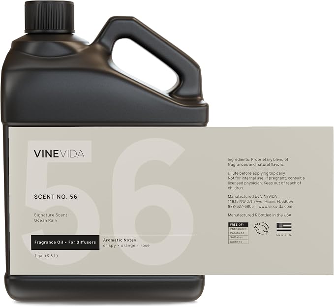 VINEVIDA [128 Fl Oz] Ocean Rain Fragrance Oil for Cold Air Diffusers, Essential Oils for Diffuser Oil Refill & Air Freshener Room Spray