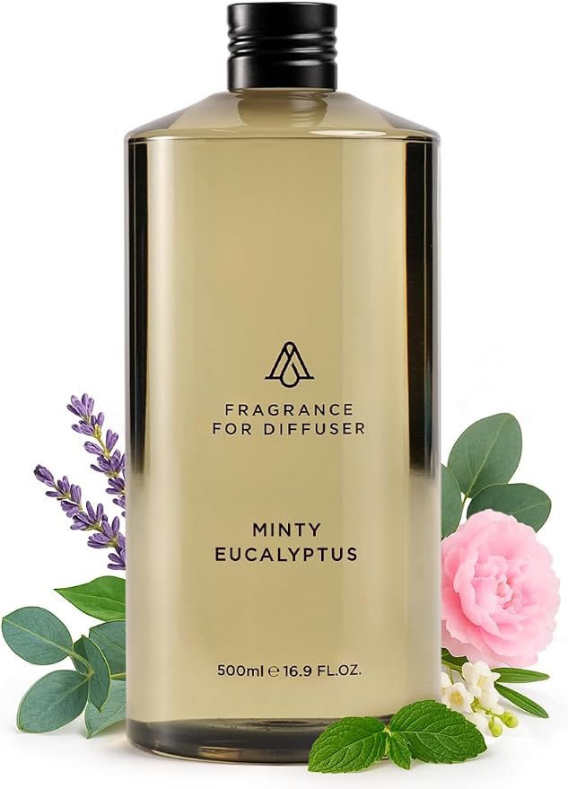 AromaPlan Hotel Scents Minty Eucalyptus 16 Fl Oz (473ml), Home Luxury Aroma & Hotel Diffuser Oil- Hotel Diffuser Oil for Aromatherapy- USA Made, Bigger Bottle, Bolder Aroma & Longer Lasting
