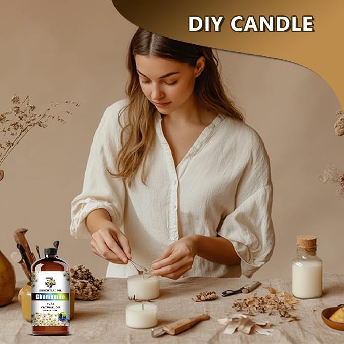 Chamomile Essential Oil, Chamomile Oils, for Diffuser, Sleep, Humidifier, DIY Candles, Soap, Yoga, Gift, Essential Oil, GV77ZF Chamomile Fragrance Oil - 8 fl oz (240 ml)