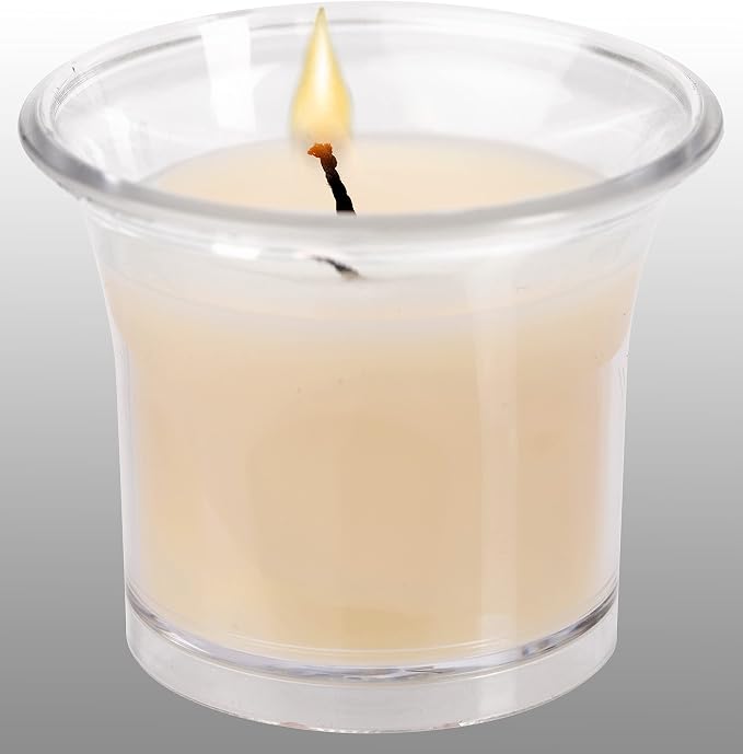 HYOOLA Clear Cup Scented Votive Candles - Vanilla - 12 Hour Burn Time - 4 Pack - European Made