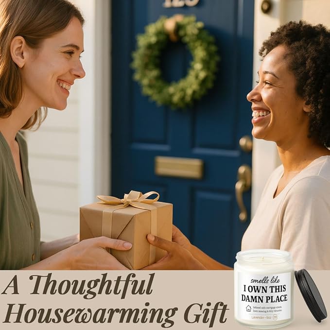 Housewarming Gifts New Home–9oz Lavender Candle, Cozy Aromatherapy Decor, Gift for Friends, Family & New Homeowners, House Essentials for New Home, New House Essentials by Joyqua, Own
