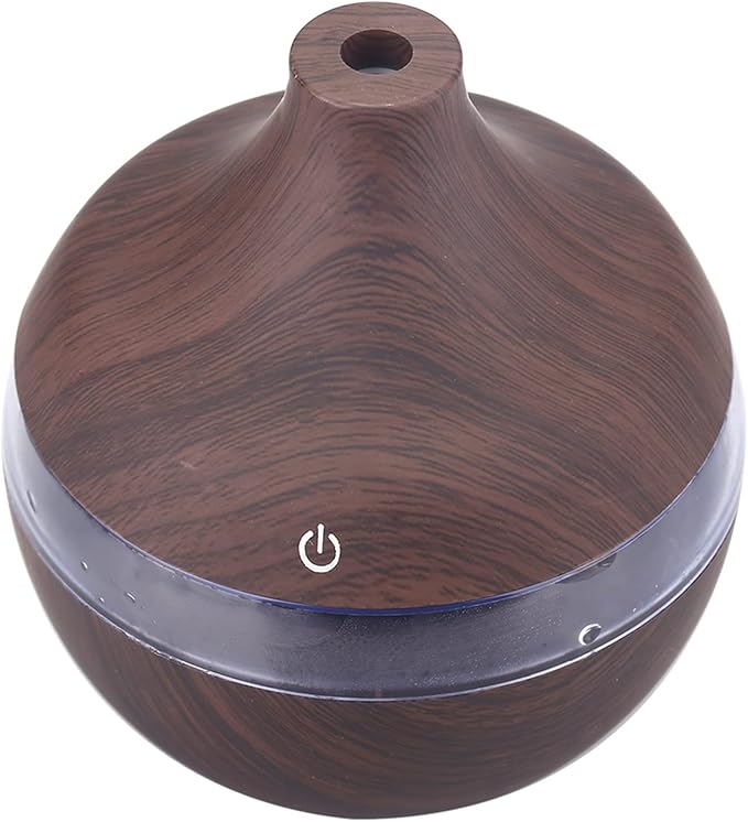 Omabeta Portable Mini Humidifier, 300ml Small Cool Mist Humidifiers, Wood Grain LED USB Color-changing Humidifier, Oil Diffuser with Colorful Night Light Mist Maker for Office Car Home, Super Quiet